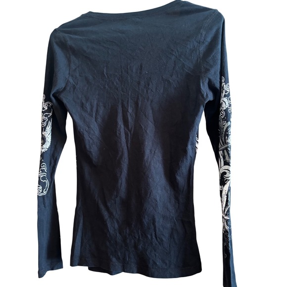 Y2K Ransom Womens Wing Graphic Long Sleeve Tee Top Med Baddie Rock Indie Grunge - Picture 6 of 9